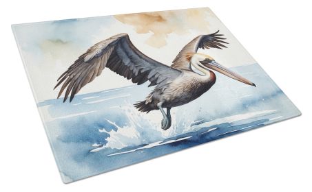 Pelican Diving Glass Cutting Board Decorative Tempered Glass Kitchen Cutting and Serving Board Large Size Chopping Board