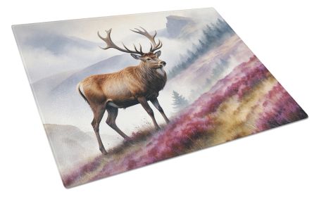 Highland Red Deer Glass Cutting Board Decorative Tempered Glass Kitchen Cutting and Serving Board Large Size Chopping Board