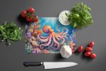 Octopus Among Coral Glass Cutting Board Decorative Tempered Glass Kitchen Cutting and Serving Board Large Size Chopping Board