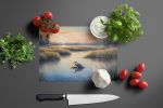 Wetland Wonders Blue Heron Glass Cutting Board Decorative Tempered Glass Kitchen Cutting and Serving Board Large Size Chopping Board