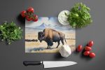 Prairie Bison Glass Cutting Board Decorative Tempered Glass Kitchen Cutting and Serving Board Large Size Chopping Board