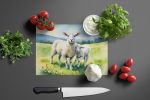 Springtime Lambs Glass Cutting Board Decorative Tempered Glass Kitchen Cutting and Serving Board Large Size Chopping Board