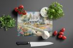 Chicken Farmhouse Garden Glass Cutting Board Decorative Tempered Glass Kitchen Cutting and Serving Board Large Size Chopping Board