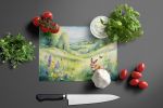 Rabbit Springtime Meadow Glass Cutting Board Decorative Tempered Glass Kitchen Cutting and Serving Board Large Size Chopping Board