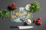 Mountain Stream Glass Cutting Board Decorative Tempered Glass Kitchen Cutting and Serving Board Large Size Chopping Board