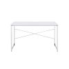 ACME Tennos Writing Desk, White & Chrome Finish 93190